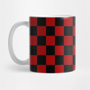 red and black checkered design Mug